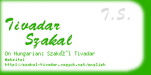 tivadar szakal business card